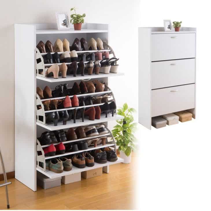 Полки для хранения обуви в гардеробной